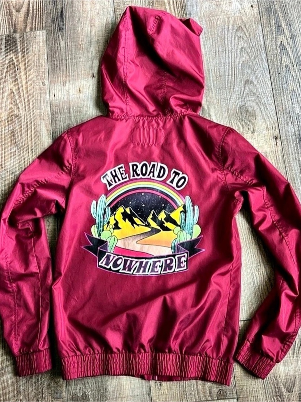 Empyre Hooded Windbreaker in Burgundy Size Small Like New